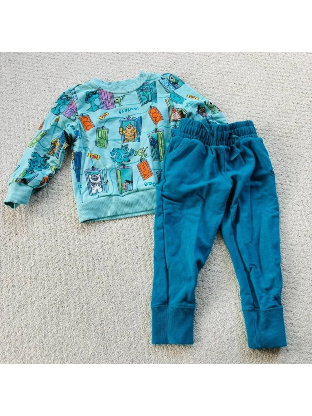 Little sleepies Monsters Inc Disney sweatshirt and pants set